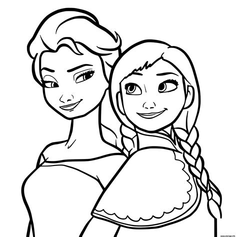 anna and elsa to color|coloriage of elsa and anna.